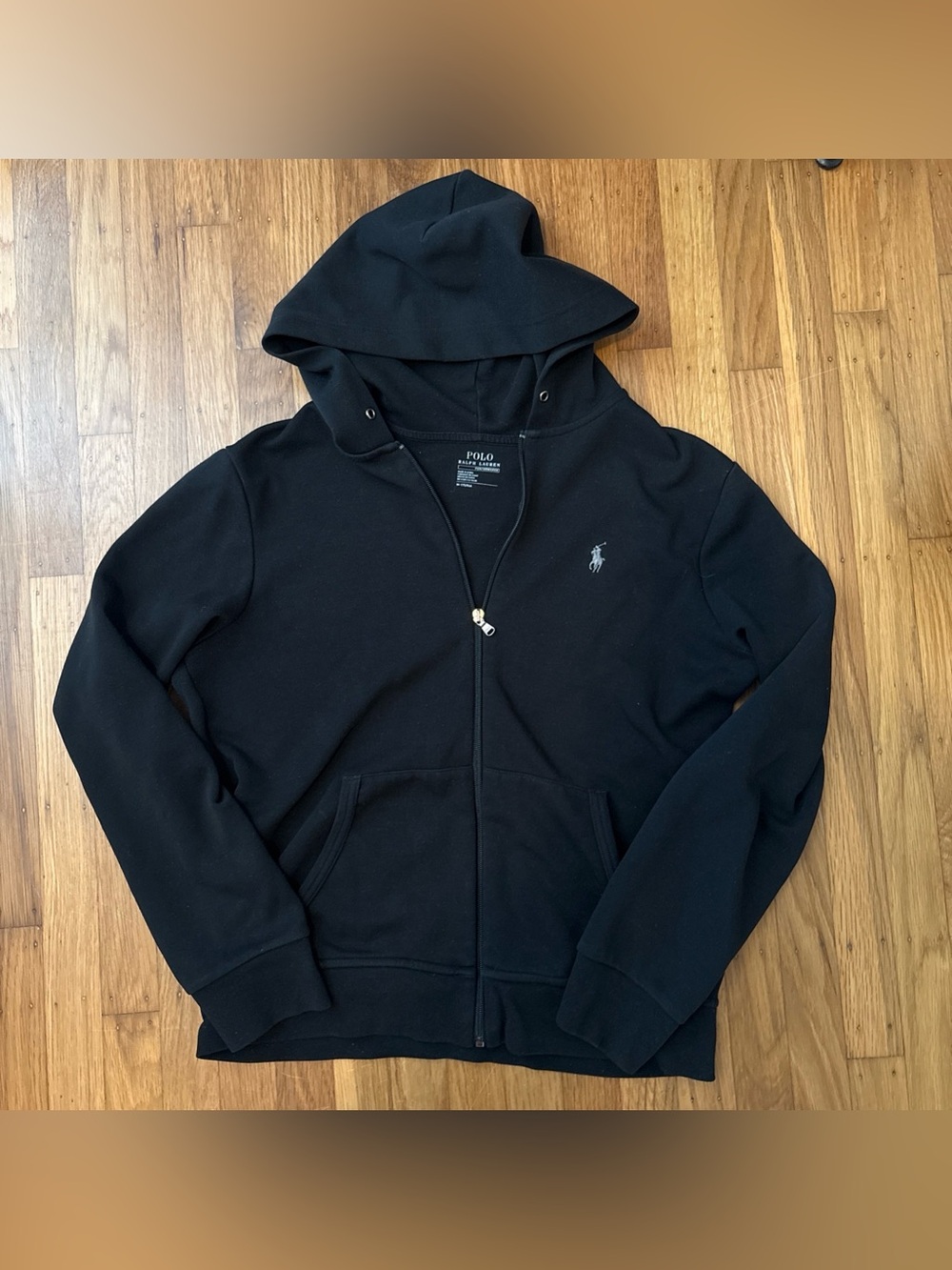 Polo by Ralph Lauren Black Full-Zip Hooded Sweater